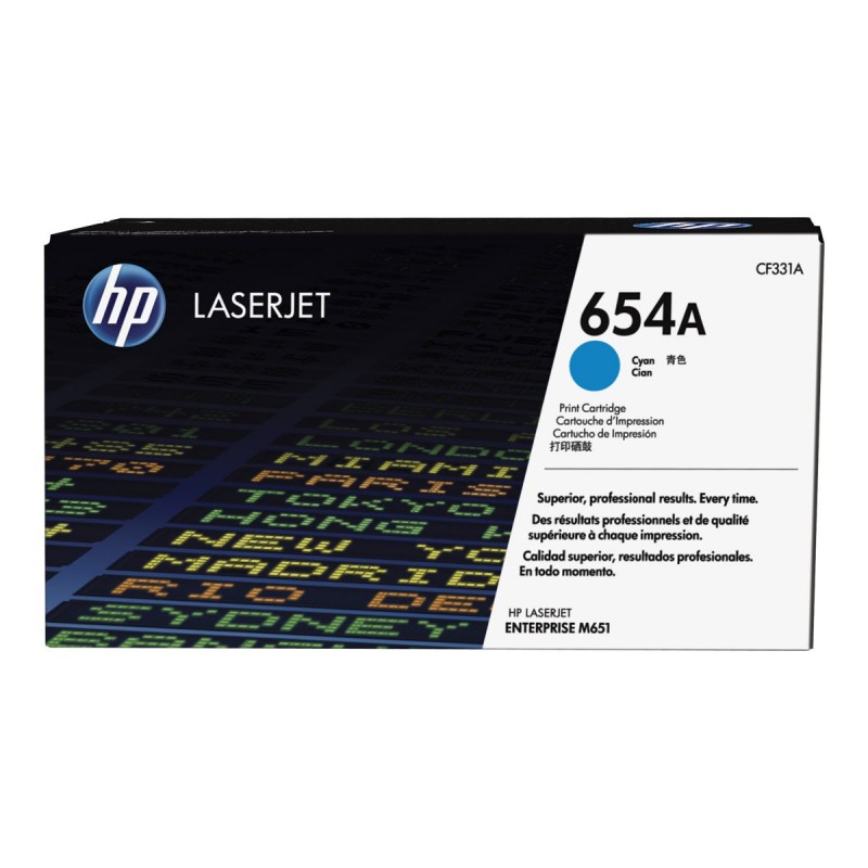 HP 654A - cyan - original - toner