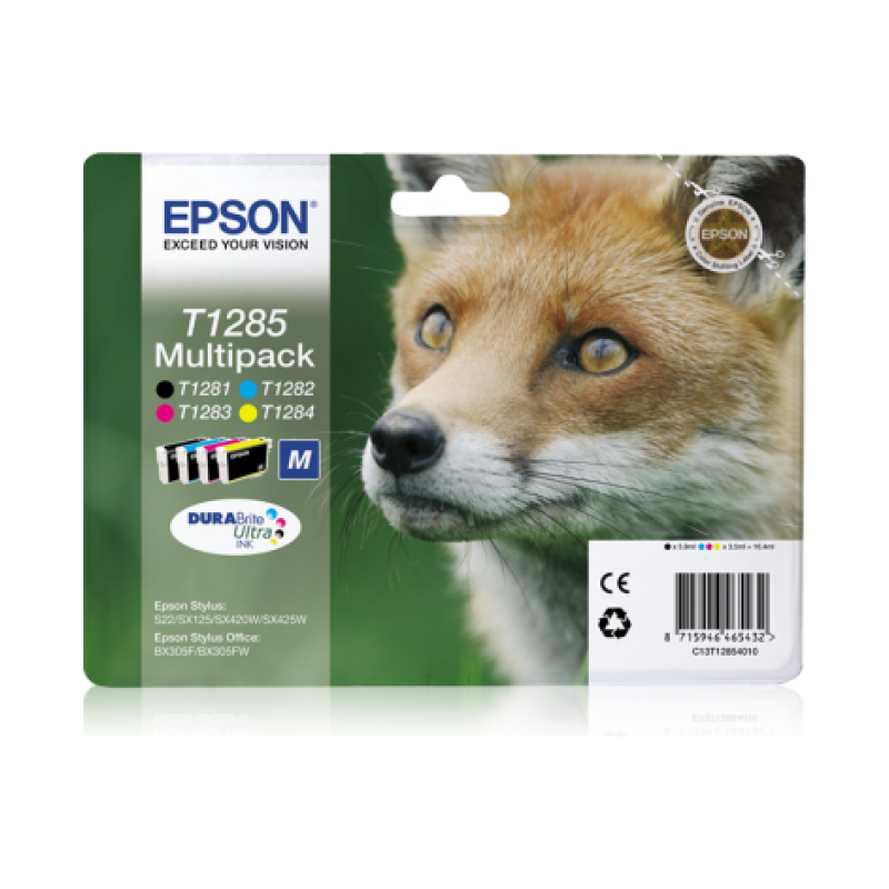 Epson T1285 Renard - Pack de 4 - noire, cyan, magenta, jaune - original - cartouche d'encre