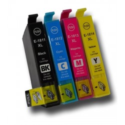 Cartouche d'encre équivalent à Epson Multipack T1816 Pack de 4 Noir, Jaune, Cyan, Magenta