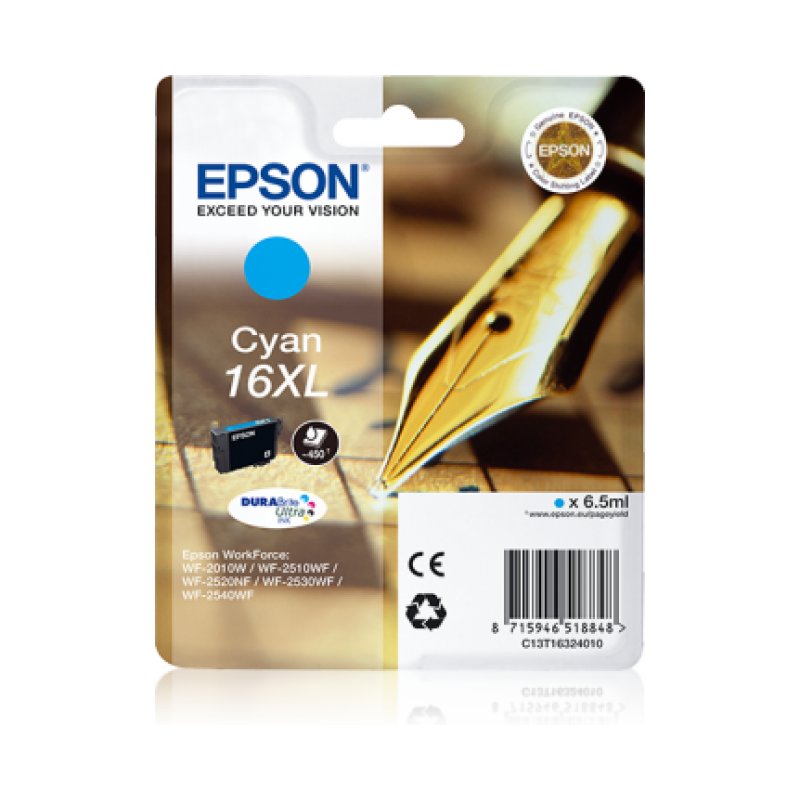 Epson T16XL Stylo Plume - à rendement élevé - cyan - originale - cartouche d'encre