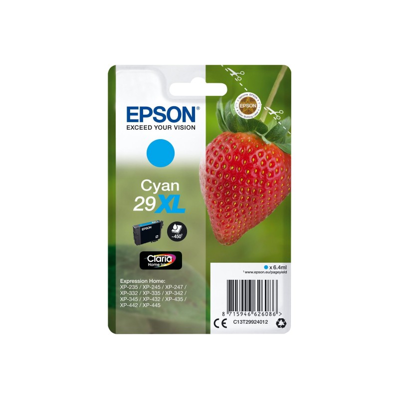 Epson T29XL Fraise - à rendement élevé - cyan - originale - cartouche d'encre