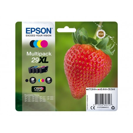 Epson T29XL Fraise - Pack de 4 - à rendement élevé - noire, cyan, magenta, jaune - original - cartouche d'encre