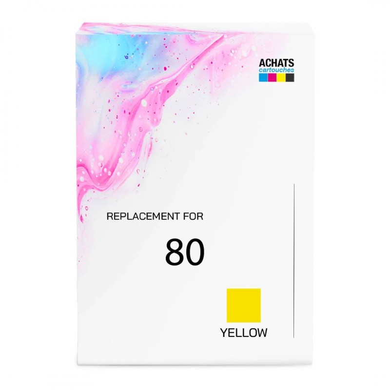 Encre compatible Haute capacité HP 80 Jaune