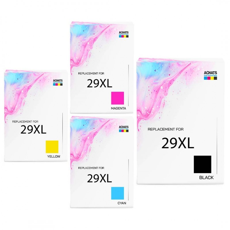 Cartouche d'encre équivalent à Epson Multipack 29XL Pack de 4 Noir, Jaune, Cyan, Magenta