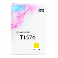 Cartouche d'encre équivalent à Epson Yellow T1574 Capacité standard Jaune