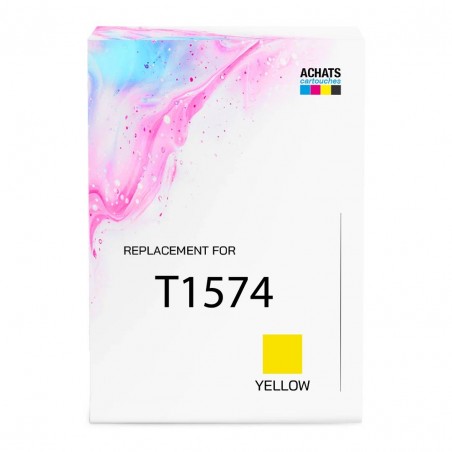 Cartouche d'encre équivalent à Epson Yellow T1574 Capacité standard Jaune