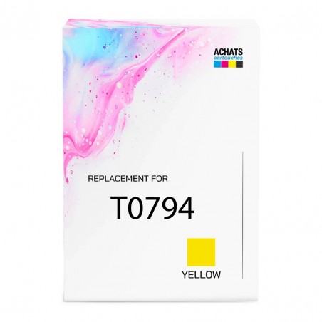 Cartouche d'encre équivalent à Epson Yellow T0794 Capacité standard Jaune