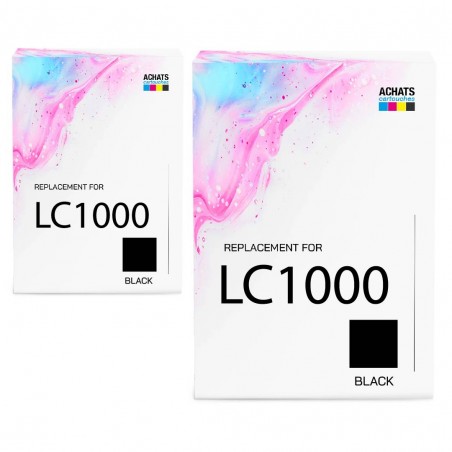 Cartouche d'encre équivalent à Brother LC1000 Pack de 2 Noir