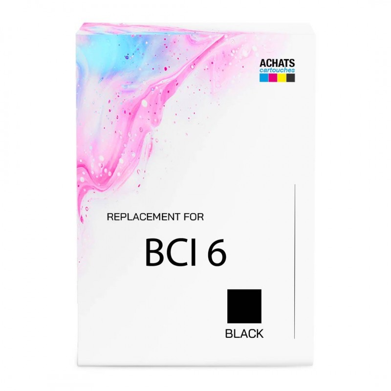 BCI 6 Black 4705A002 compatible Noir Canon