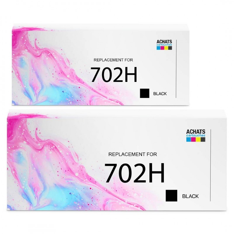 Toner équivalent à Lexmark 702HK Pack de 2 Noir