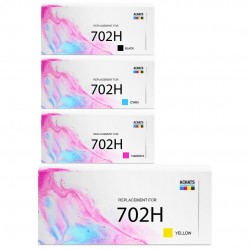 Toner équivalent à Lexmark 702H Pack de 4 4 Couleurs