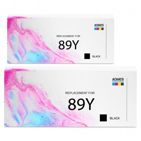 Toner équivalent à HP 89Y Pack de 2 Noir AVEC PUCE