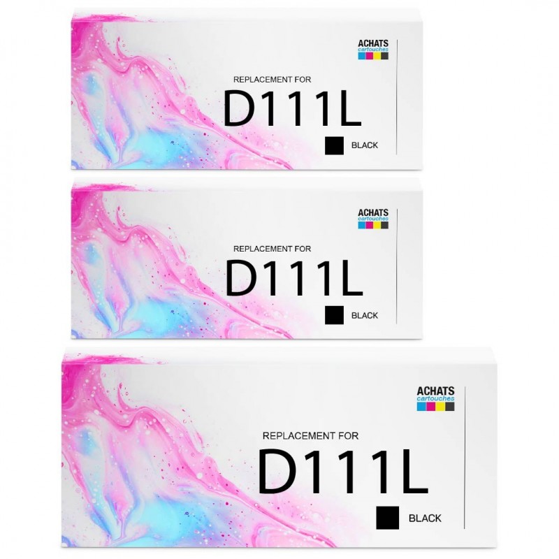 Toner équivalent à Samsung MLT-D111L Pack de 3 Noir