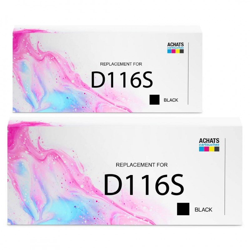 Toner équivalent à Samsung MLT-D116S Pack de 2 Noir