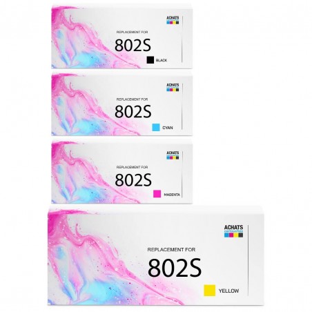 Toner équivalent à Lexmark 802S Pack de 4 4 Couleurs