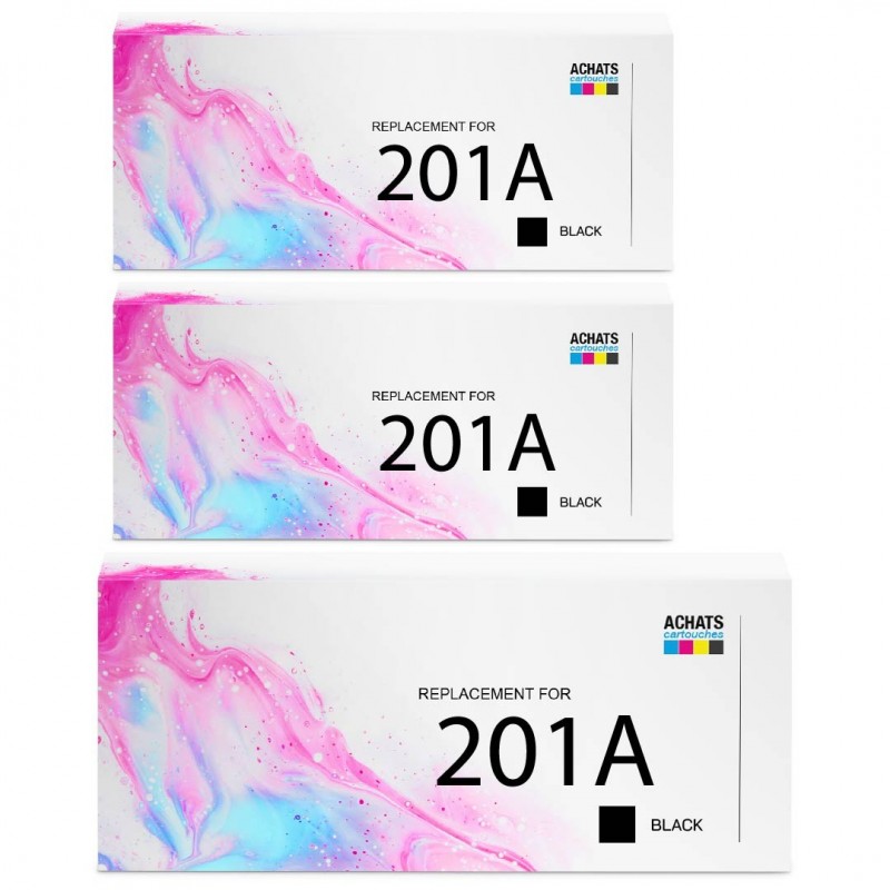 Toner équivalent à HP 201A Pack de 3 Noir