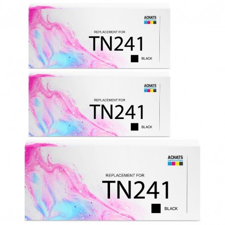 Toner équivalent à Brother TN241BK Pack de 3 Noir