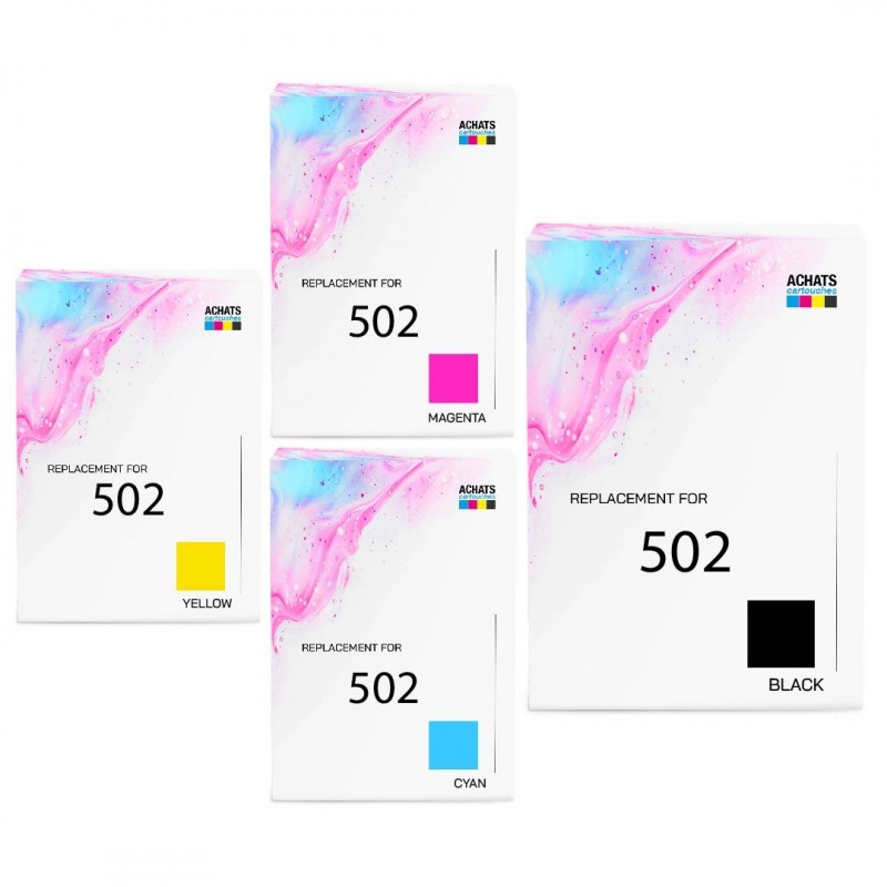 Cartouche d'encre équivalent à Epson Multipack 502 Pack de 4 Noir, Jaune, Cyan, Magenta