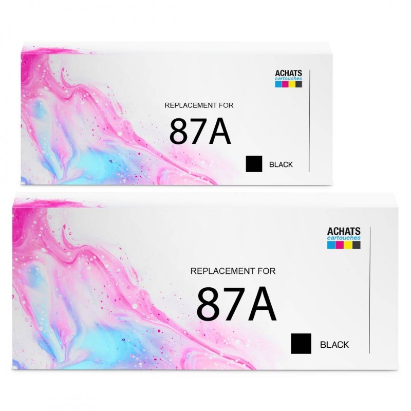 Toner équivalent à HP 87A Pack de 2 Noir