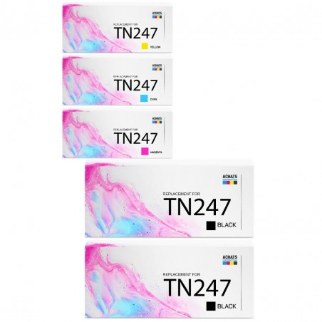 Pack de 5 toners Brother TN247 compatible