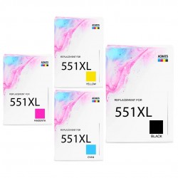 Compatible Canon 551XL cartouche d'encre Pack de 4 pour Canon PIXMA iP7250/ 8750, iX6850, MG 5450/ 5550/ 5650/ 6350/ 6450/ 6650/