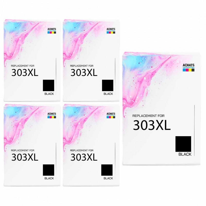 Pack de 5 HP 303XL cartouches d'encre compatibles