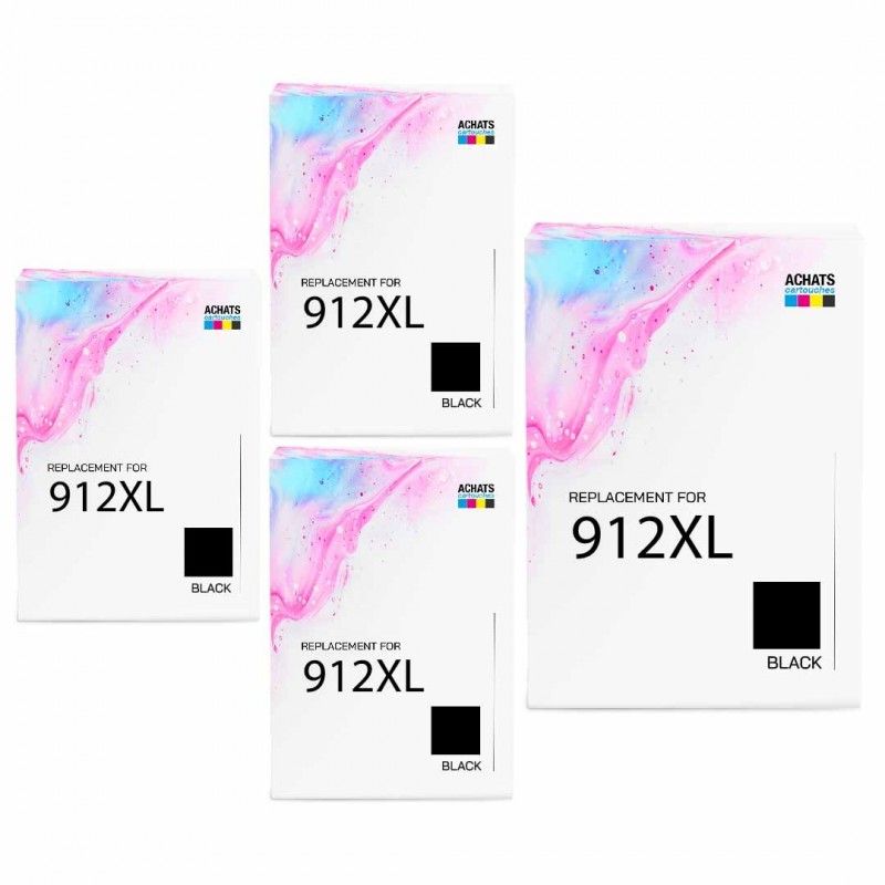 Pack de 4 HP 912XL cartouches d'encre compatibles