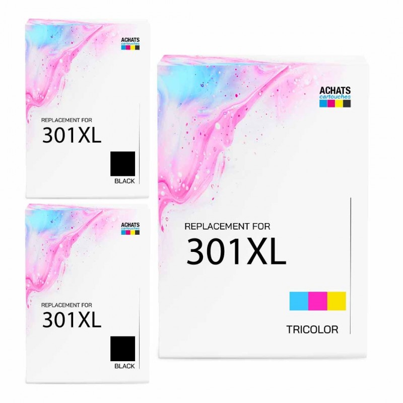 HP 301 - HP E5Y87EE - Noir / Trois Couleurs - Pack de 3 Cartouches