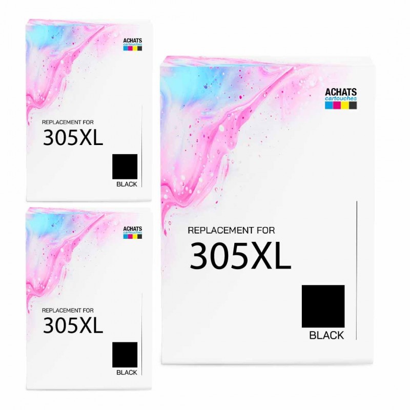 Pack de 3 HP 305XL cartouches d'encre compatibles