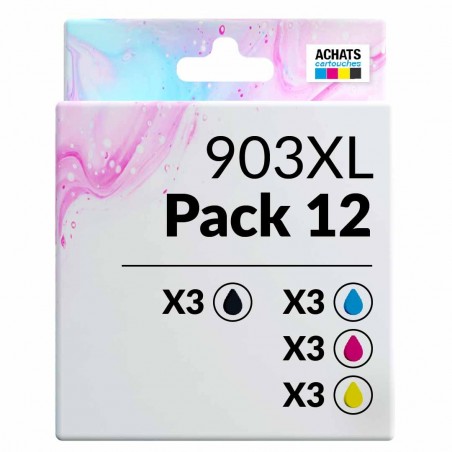 Pack de 12 HP 903XL cartouches d'encre compatibles