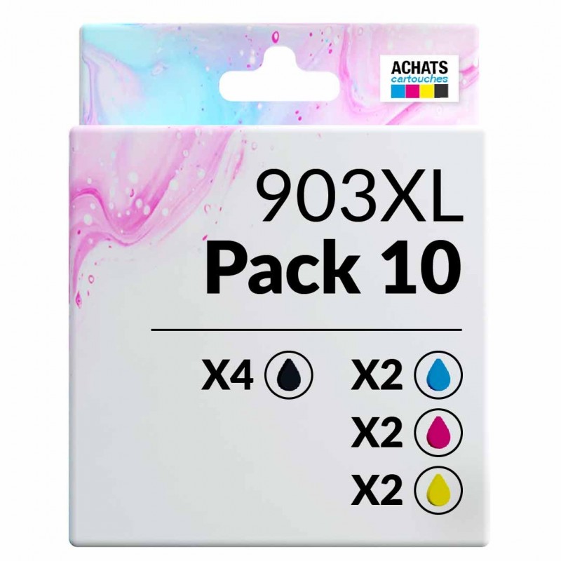 Pack de 10 cartouches compatibles HP 903XL