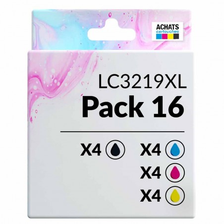 Pack de 16 Brother LC3219XL cartouches d'encre compatibles