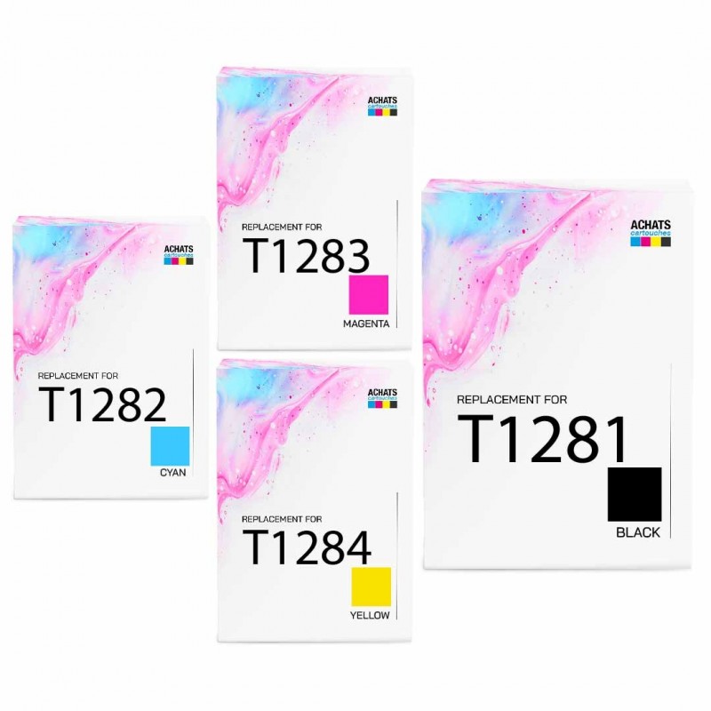 Cartouche d'encre équivalent à Epson T1285 Multipack Pack de 4 Noir, Jaune, Cyan, Magenta