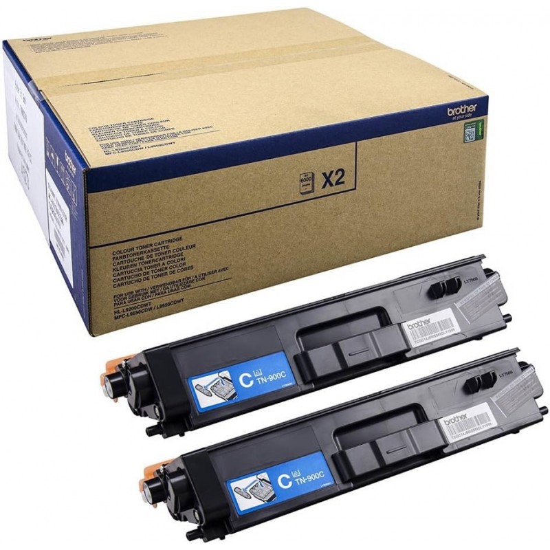 Pack de 2 Cartouche de toner Brother TN900CTWIN 